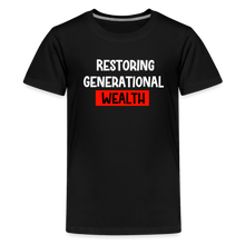 Load image into Gallery viewer, Restoring Generational Wealth Red Boarder -Kids' Premium T-Shirt - black
