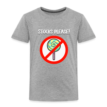 Load image into Gallery viewer, Stocks Please! Toddler Premium T-Shirt - Red Border - heather gray