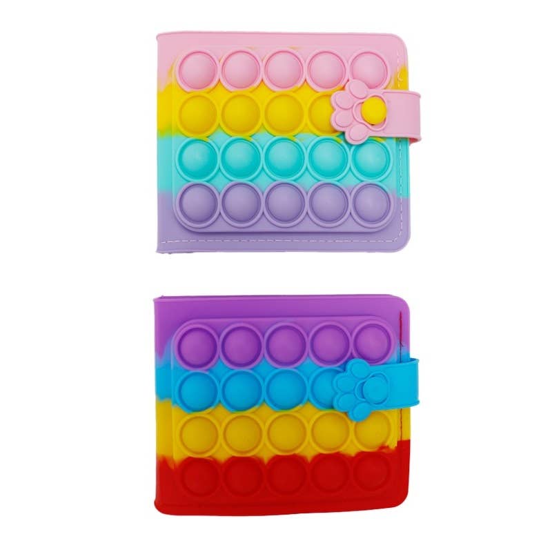 Multicolor Bubble Push Pop Wallet