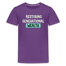 Load image into Gallery viewer, Restoring Generational Wealth Teal Boarder -Kids&#39; Premium T-Shirt - purple
