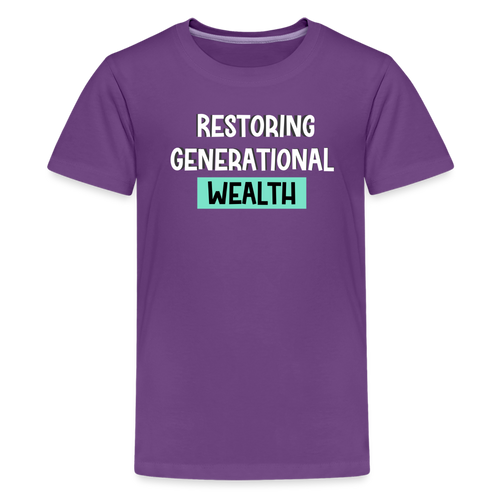 Restoring Generational Wealth Teal Boarder -Kids' Premium T-Shirt - purple