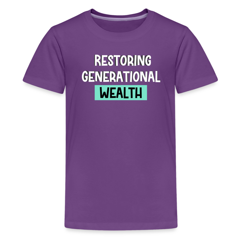 Restoring Generational Wealth Teal Boarder -Kids' Premium T-Shirt - purple