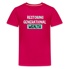 Load image into Gallery viewer, Restoring Generational Wealth Teal Boarder -Kids&#39; Premium T-Shirt - dark pink
