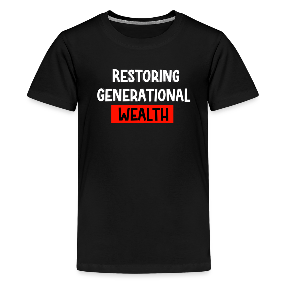 Restoring Generational Wealth Red Boarder -Kids' Premium T-Shirt - black