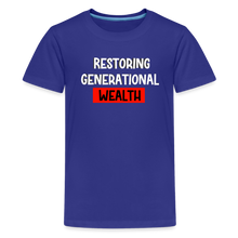 Load image into Gallery viewer, Restoring Generational Wealth Red Boarder -Kids&#39; Premium T-Shirt - royal blue
