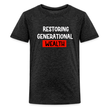 Load image into Gallery viewer, Restoring Generational Wealth Red Boarder -Kids&#39; Premium T-Shirt - charcoal grey
